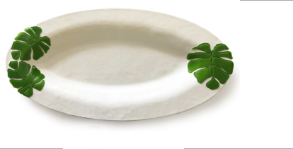 Murano Atelier Tropical Glass Large Oval Serving Tray