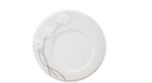 Murano Atelier Glass Charger Plate Set Platinum