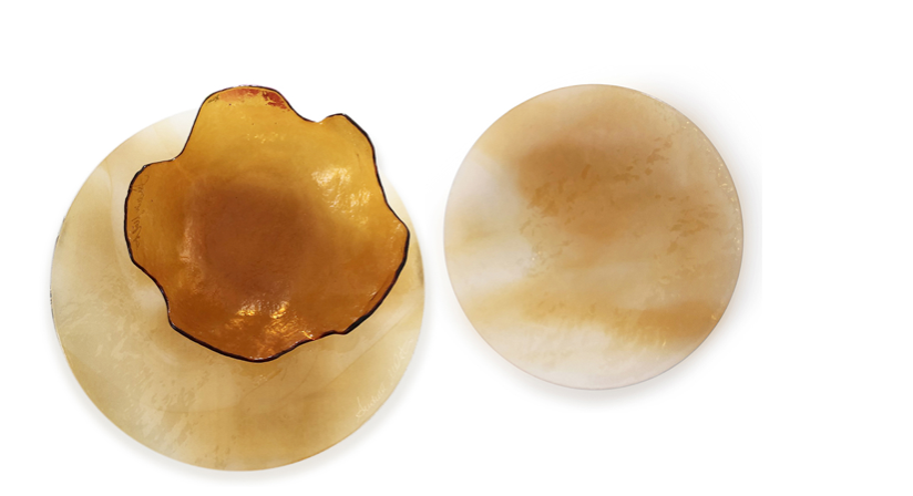 Murano Atelier Glass Plate and Bowl Set Amber