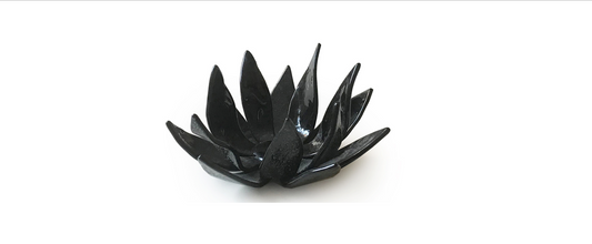 Murano Atelier Murano Glass Candle Holder Freeform Black