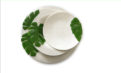 Murano Atelier Tropical Glass Plate Set Flat Plate Form