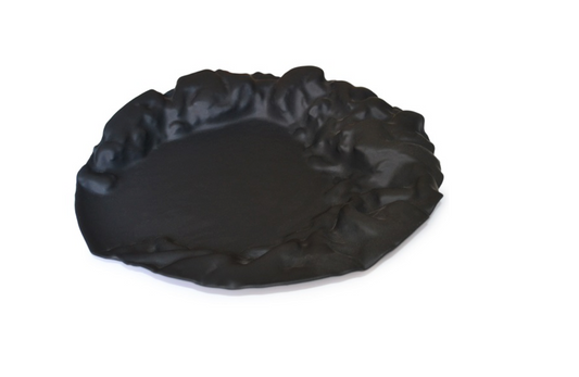 Murano Atelier Glass Plate Ruffled Rim Textured Surface