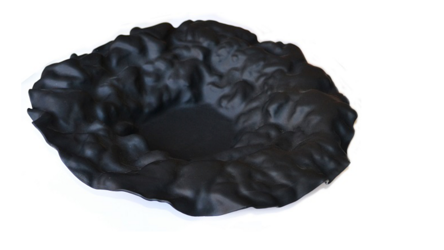 Murano Atelier Glass Bowl Ruffled Rim Low Profile Body Large