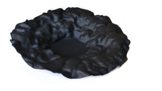 Murano Atelier Glass Bowl Ruffled Rim Low Profile Body Large