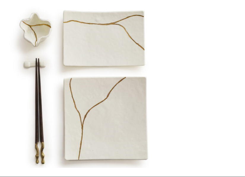 Murano Atelier Glass Sushi Set Kintsugi