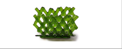 Murano Atelier Green Glass Napkin Holder Open Green Form