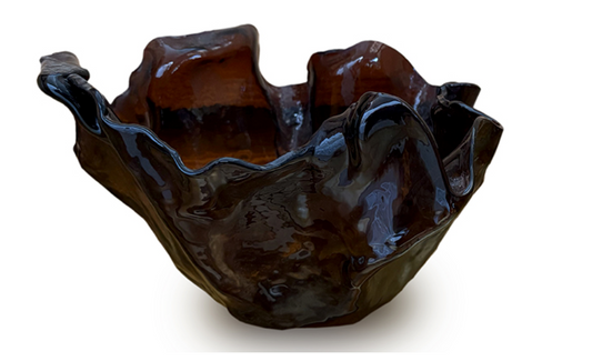 Murano Atelier Murano Glass Bowl Ruffled Rim Medium