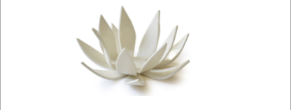 Murano Atelier Ivory Glass Candle Holder Lotus