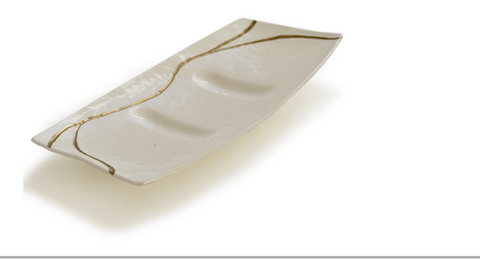 Murano Atelier Murano Glass Sushi Tray Set Kintsugi