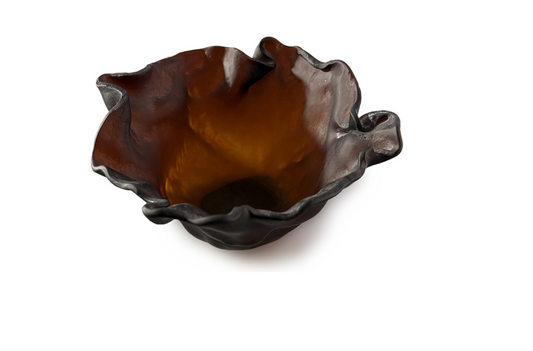 Murano Atelier Glass Bowl Ruffled Rim Open Form