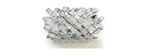 Murano Atelier Glass Napkin Holder Black Threads